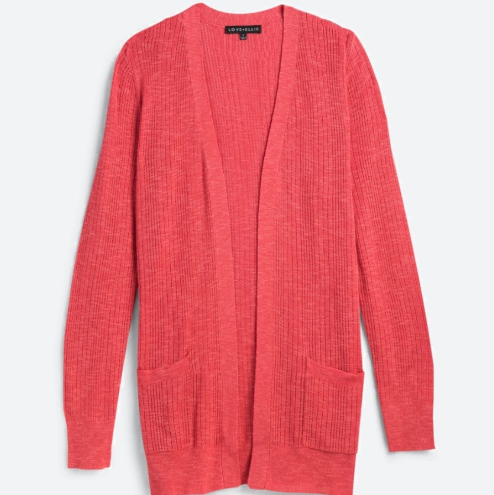 NWT Love Ellie Stitch Fix coral ribbed cardigan